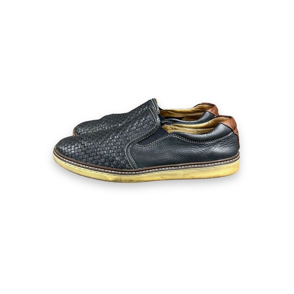 Johnston & Murphy Men's McGuffey Woven Slip-On Shoe Blue Leather Size 12 M